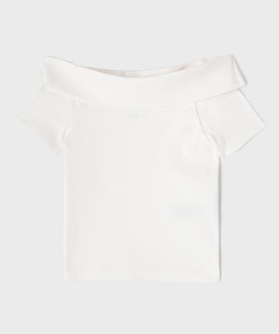 Tee-shirt manches courtes avec col Bardot fille vue4 - GEMO 4G FILLE - GEMO