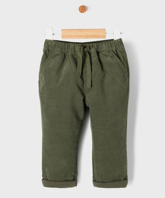 Pantalon en velours doublé jersey à taille élastiquée bébé fille vue1 - GEMO(BEBE DEBT) - GEMO