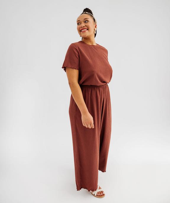 Pantalon ample à ceinture élastique femme grande taille vue4 - GEMO 4G GT - GEMO