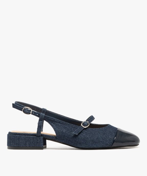 Escarpins sling-back avec bout verni femme vue2 - FOLLOW ME - GEMO