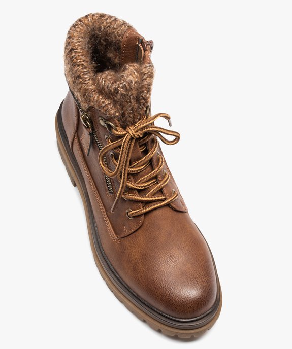 Boots femme fourrées unies avec col chaussette  vue5 - GEMO (CASUAL) - GEMO