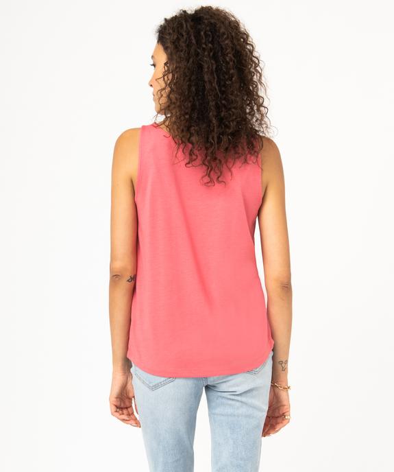 Débardeur à col rond avec motif positif femme vue3 - GEMO 4G FEMME - GEMO