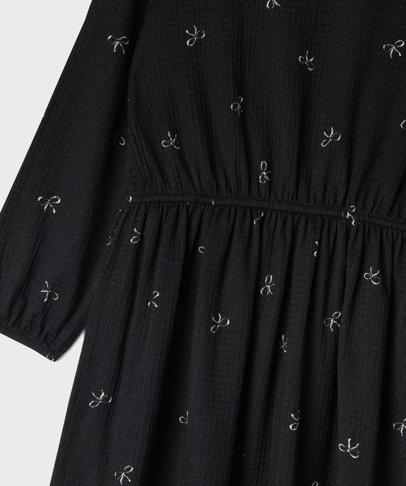 Robe manches longues en maille extensible imprimé fille vue2 - GEMO 4G FILLE - GEMO
