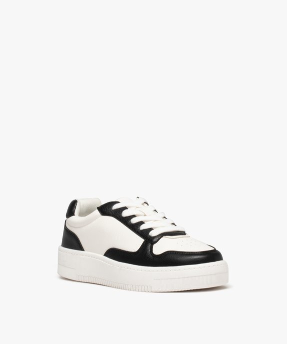 Baskets femme unies à semelle épaisse avec lacets contrastants vue2 - GEMO 4G FEMME - GEMO
