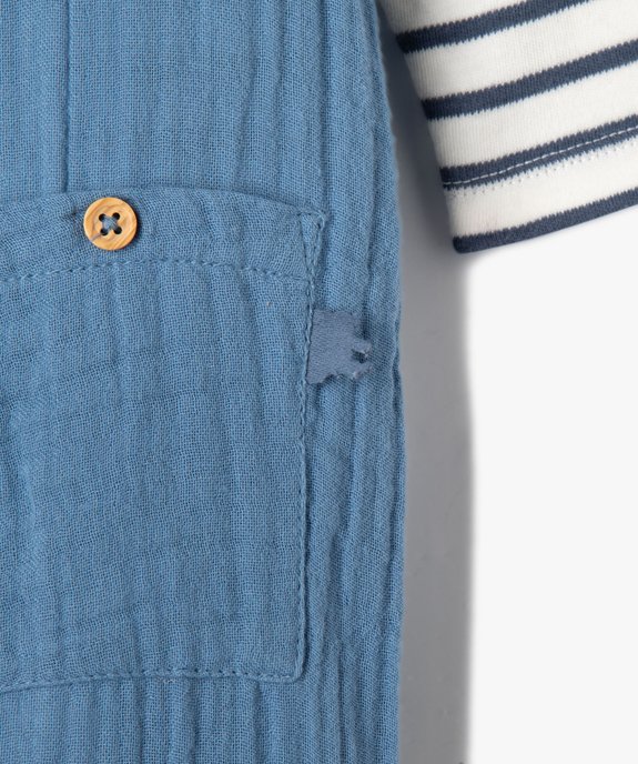 Ensemble 3 pièces salopette, body et bavoir bébé garçon - LuluCastagnette vue2 - LULUCASTAGNETTE - GEMO