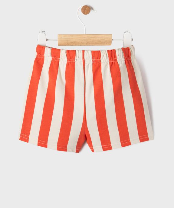 Short rayé en maille French Terry bébé garçon vue3 - GEMO(BEBE DEBT) - GEMO