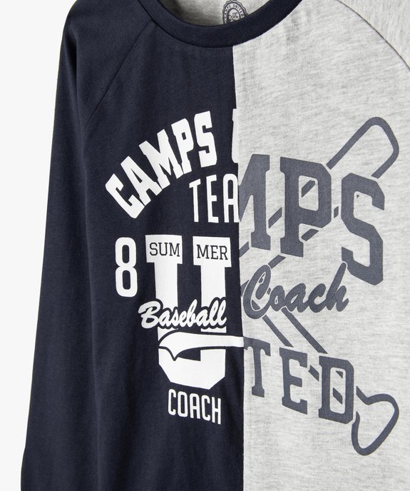Tee-shirt garçon bicolore avec inscription — Camps United vue2 - CAMPS UNITED - GEMO