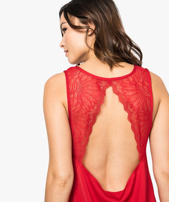 Débardeur de nuit dos nu en satin vue2 - GEMO(HOMWR FEM) - GEMO