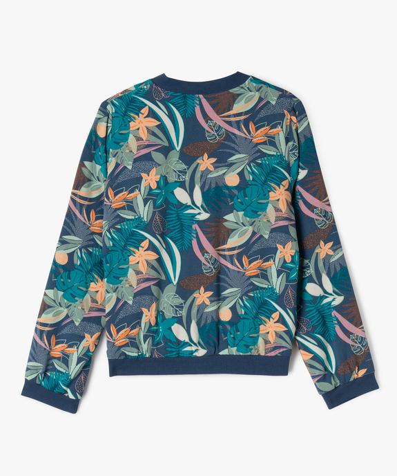 Veste zippée en viscose à motifs fleuris fille vue3 - GEMO 4G FILLE - GEMO