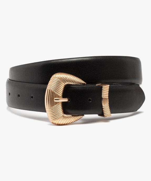 Ceinture femme à grosse boucle fantaisie dorée vue1 - GEMO (ACCESS) - GEMO