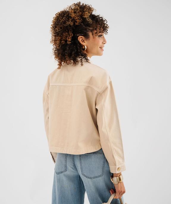 Veste en jean coloré large et courte femme vue3 - GEMO 4G FEMME - GEMO