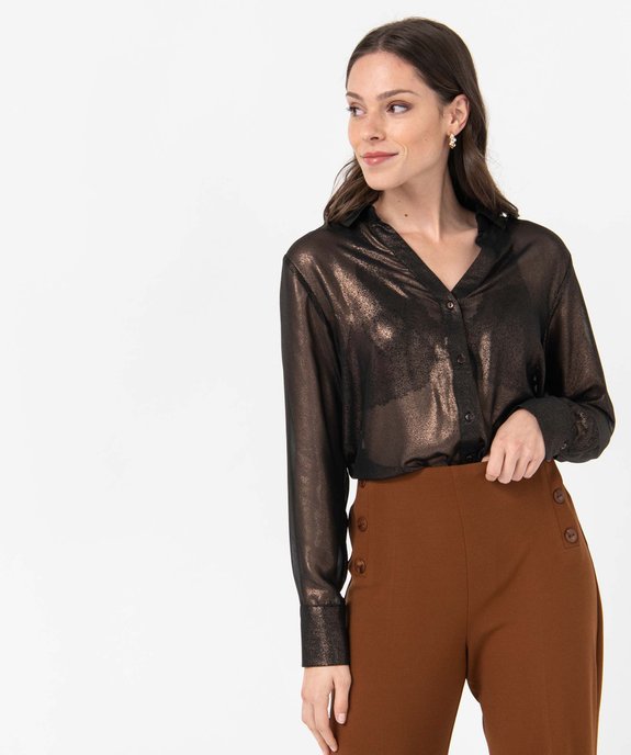 Chemise femme transparente scintillante vue1 - GEMO(FEMME PAP) - GEMO