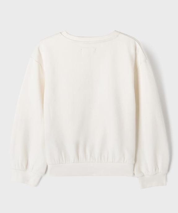 Sweat molletonné avec inscriptions fille vue3 - GEMO 4G FILLE - GEMO