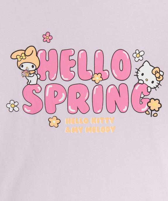 Pyjashort bicolore avec motifs sur le buste fille - Hello Kitty vue1 - HELLO KITTY - GEMO