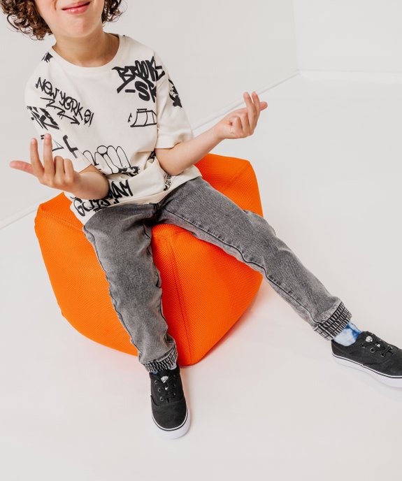 Pantalon jogger taille élastique garçon vue1 - GEMO (ENFANT) - GEMO
