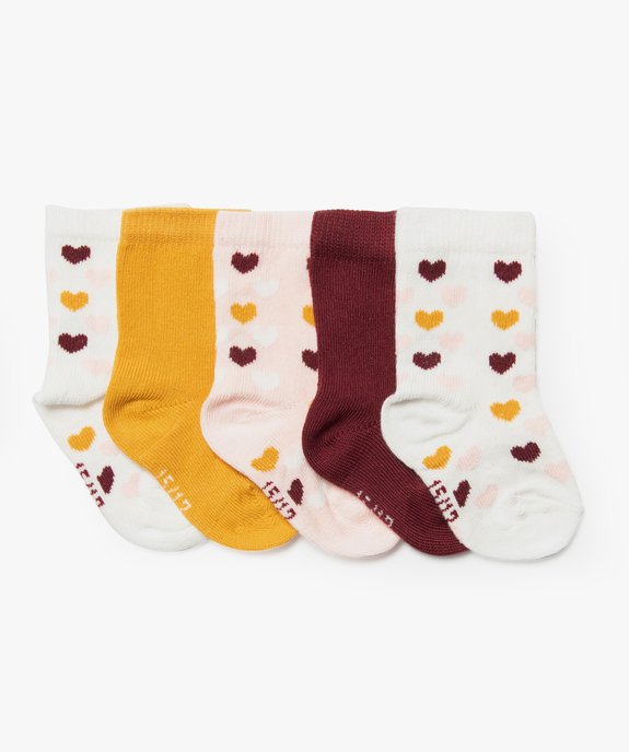 Chaussettes bébé fille modèles variés (lot de 5) vue1 - GEMO 4G BEBE - GEMO