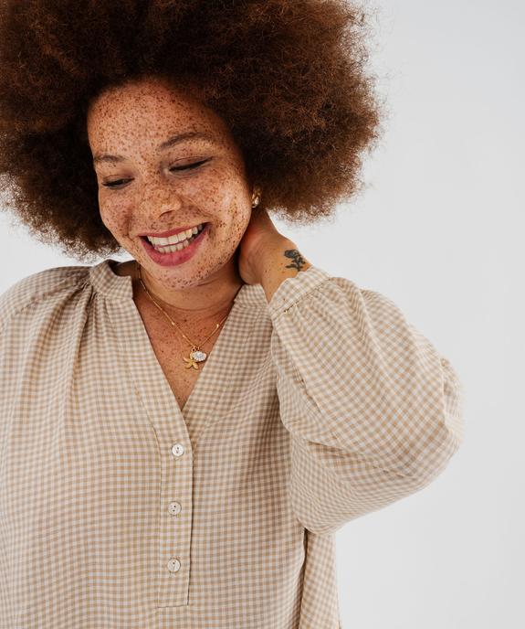 Blouse à motif vichy femme grande taille vue2 - GEMO (G TAILLE) - GEMO