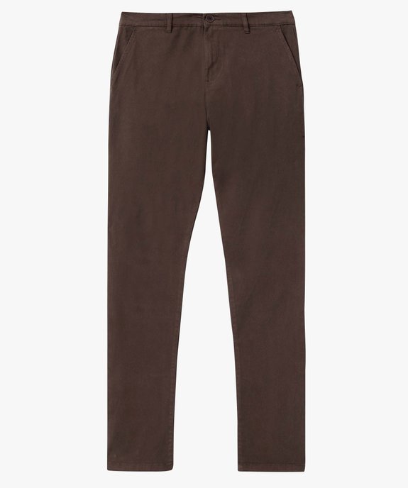 Pantalon chino en coton stretch coupe Slim homme vue4 - GEMO 4G HOMME - GEMO
