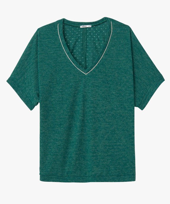 Pull femme grande taille à manches courtes et maille ajourée vue4 - GEMO (G TAILLE) - GEMO