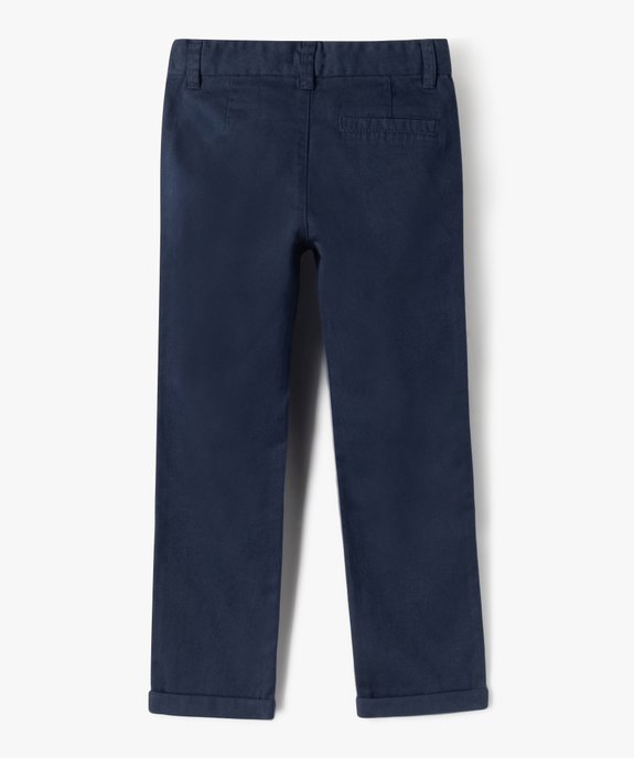 Pantalon chino en coton garçon vue3 - GEMO 4G GARCON - GEMO