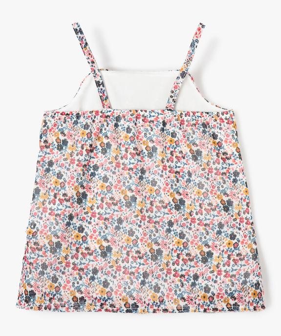 Top fille à fines bretelles et volants motif fleuri vue3 - GEMO (ENFANT) - GEMO