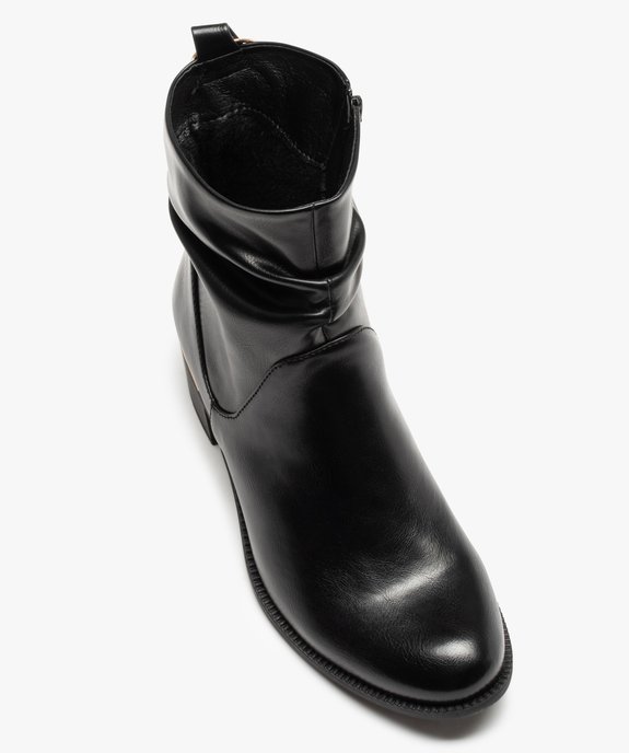 Boots femme unies avec effet drapé et détails métallisés vue5 - GEMO (CASUAL) - GEMO
