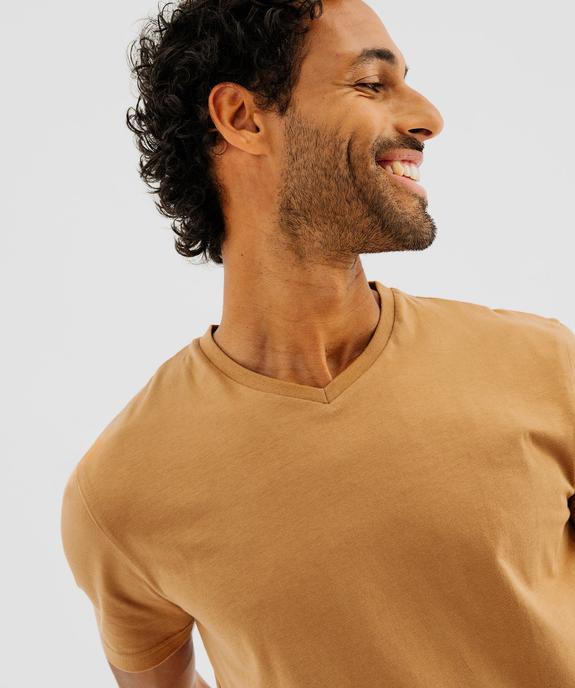 Tee-shirt à manches courtes et col V homme vue2 - GEMO 4G HOMME - GEMO