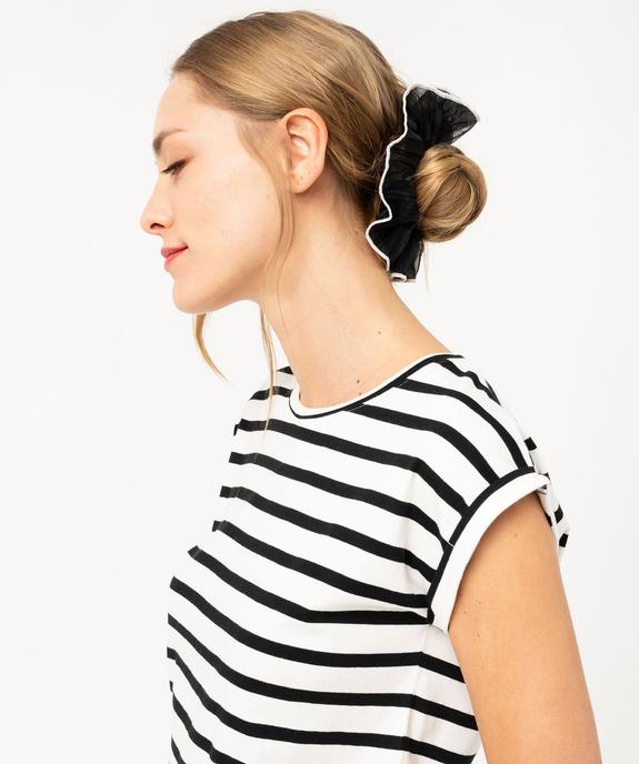 Tee-shirt rayé à manches ultra courtes femme vue1 - GEMO 4G FEMME - GEMO