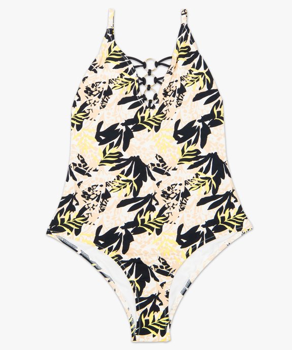 Maillot de bain femme une pièce avec anneaux métalliques vue4 - GEMO (PLAGE) - GEMO