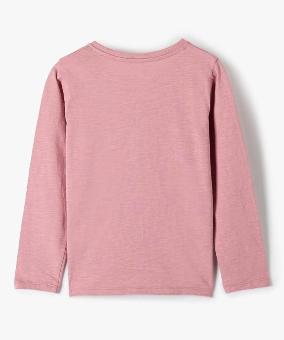 Tee-shirt fille à manches longues et broderies vue3 - GEMO (ENFANT) - GEMO