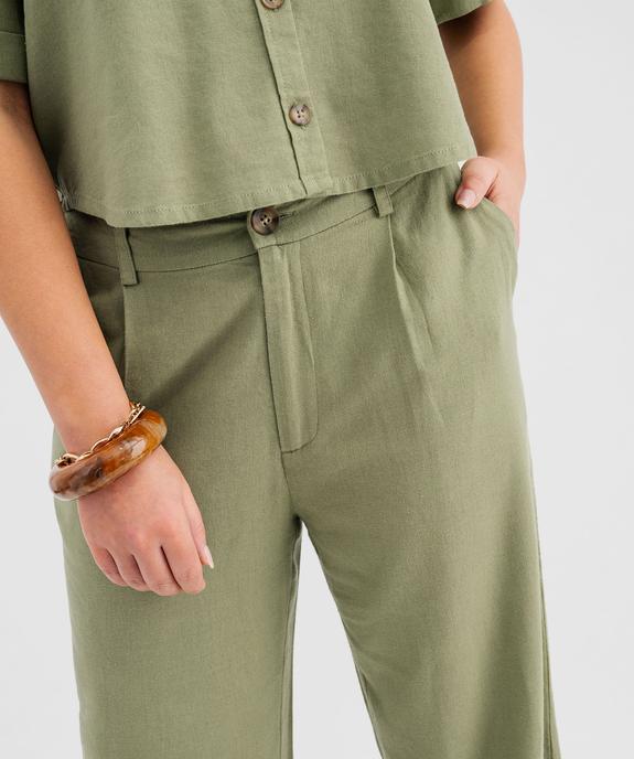 Pantalon large en viscose et lin femme vue2 - GEMO 4G FEMME - GEMO