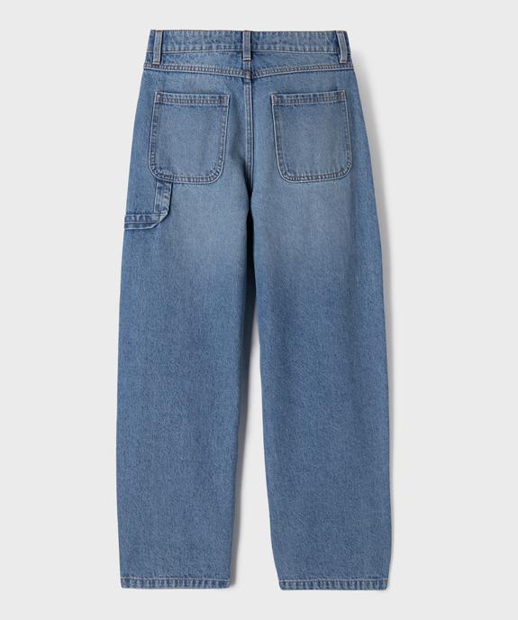 Jean charpentier en denim délavé garçon vue3 - GEMO 4G GARCON - GEMO