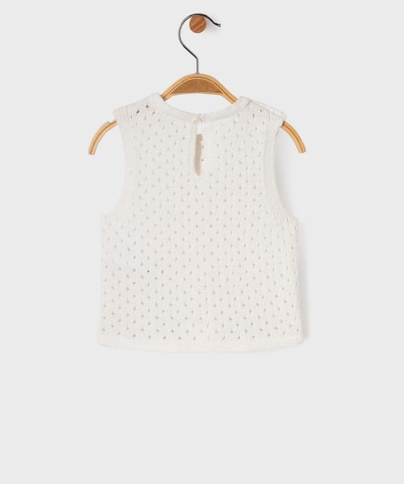 Débardeur ajouré façon crochet bébé fille vue3 - GEMO(BEBE DEBT) - GEMO