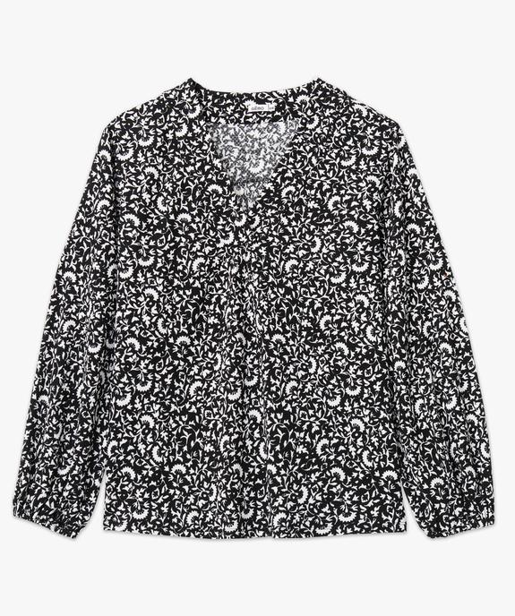 Tee-shirt imprimé à manches longues à col V femme grande taille vue4 - GEMO 4G GT - GEMO