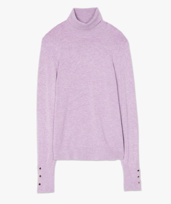 Pull femme à col roulé et boutons sur les poignets vue4 - GEMO(FEMME PAP) - GEMO