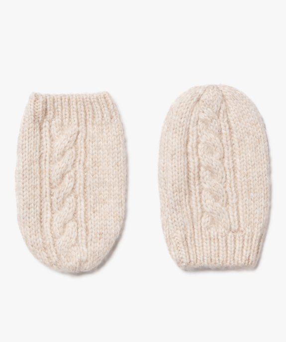 Moufles en maille torsadée bébé vue1 - GEMO(BEBE DEBT) - GEMO