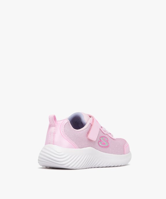 Baskets fille en mesh à paillettes et à scratch - Skechers vue4 - SKECHERS - GEMO