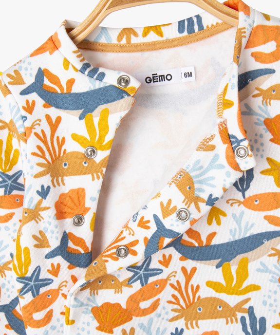Sweat brassière molleton imprimé à ouverture intégrale bébé garçon vue2 - GEMO 4G BEBE - GEMO
