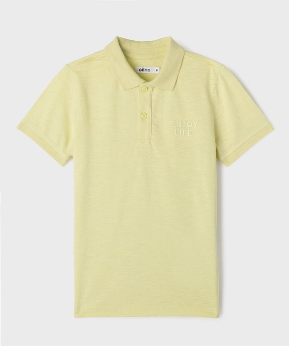 Polo à manches courtes en coton flammé garçon vue1 - GEMO (ENFANT) - GEMO