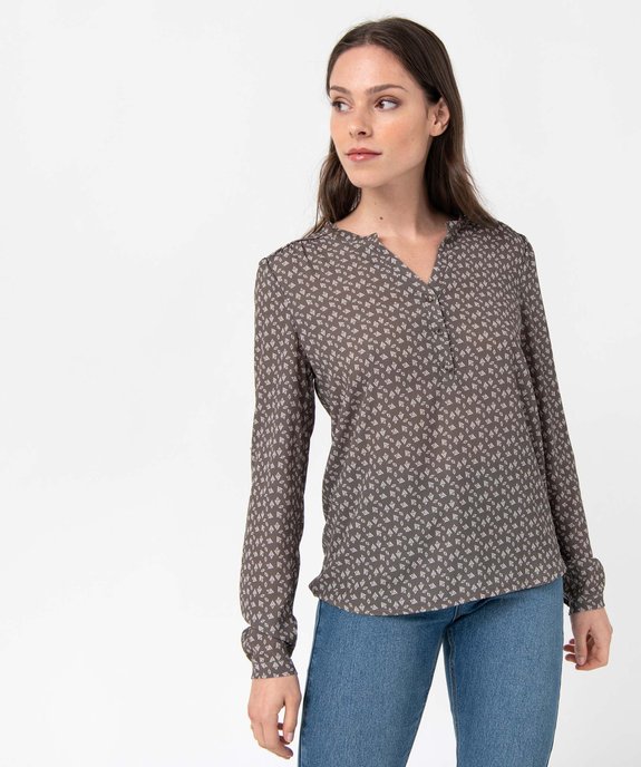 Blouse femme à motifs avec manches retroussables vue5 - GEMO(FEMME PAP) - GEMO