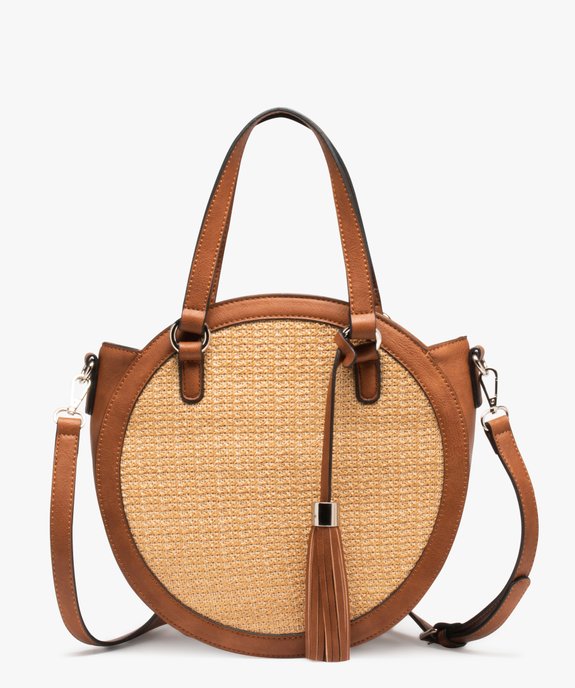 Sac à main rond bimatière avec face tissée vue1 - GEMO (ACCESS) - GEMO