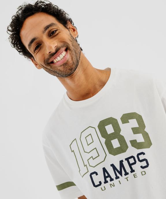 Pyjashort bicolore avec inscription vintage homme - Camps United vue2 - CAMPS GEMO FOR GOOD - GEMO