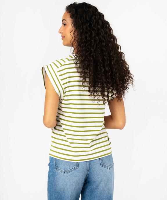 Tee-shirt manches courtes à rayures femme vue3 - GEMO 4G FEMME - GEMO
