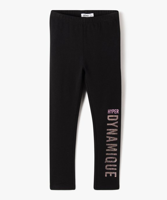 Leggings avec inscription pailletée fille vue1 - GEMO 4G FILLE - GEMO