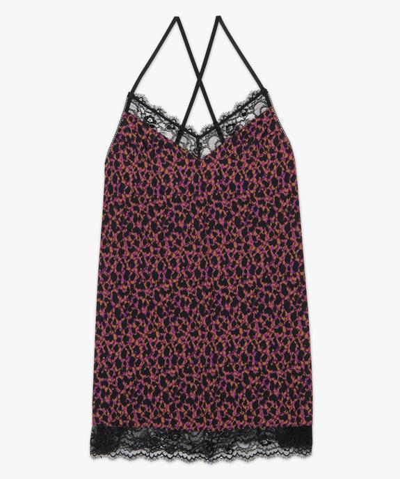 Nuisette femme en dentelle et microfibre à motif léopard vue4 - GEMO(HOMWR FEM) - GEMO