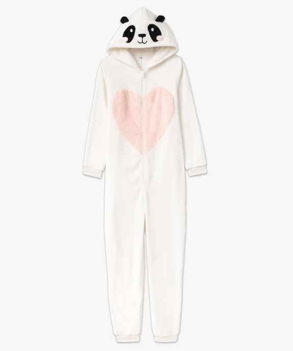 Combinaison pyjama en maille peluche imprimée panda femme vue5 - GEMO(HOMWR FEM) - GEMO