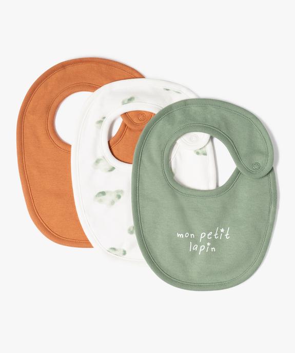 Bavoir de naissance en jersey imprimé (lot de 3) vue1 - GEMO 4G BEBE - GEMO