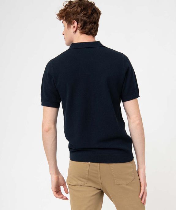 Polo homme à manches courtes en maille piquée vue3 - GEMO (HOMME) - GEMO