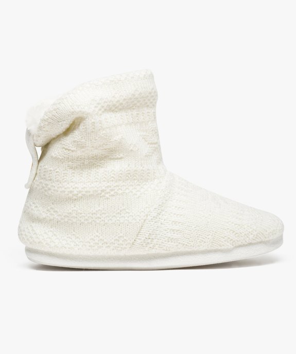 Chaussons femme boots en maille tricotée et doublure douce vue1 - GEMO(HOMWR FEM) - GEMO