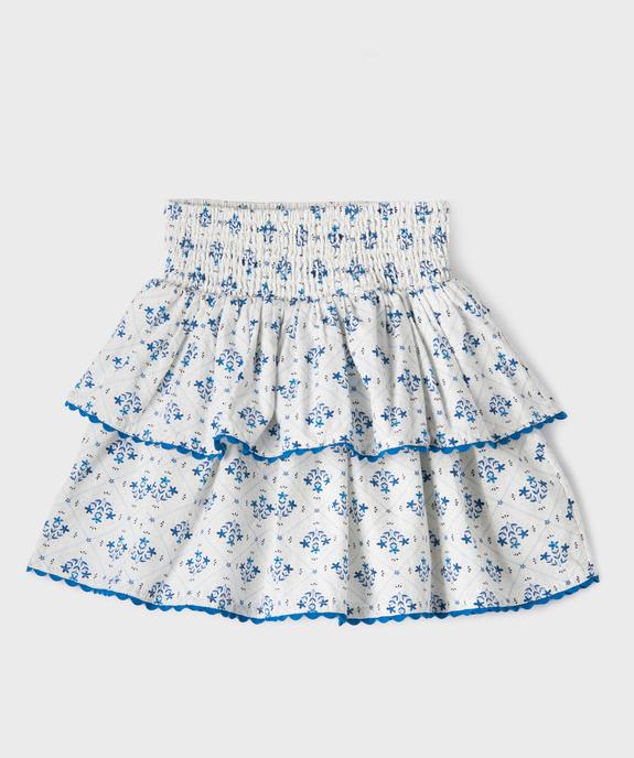 Jupe courte à volants fleurie fille - LuluCastagnette vue4 - LULUCASTAGNETTE - GEMO